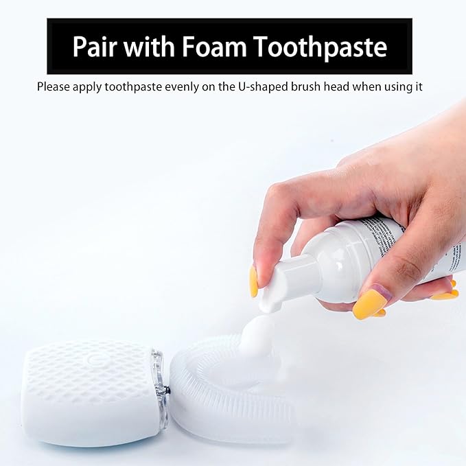 Ultrasonic Toothbrush for Adults Automatic Toothbrush with Soft Bristles Rechargeable Portable 30'' Automatic Timer Wireless Charging Washable for Travel & Home Use (White)