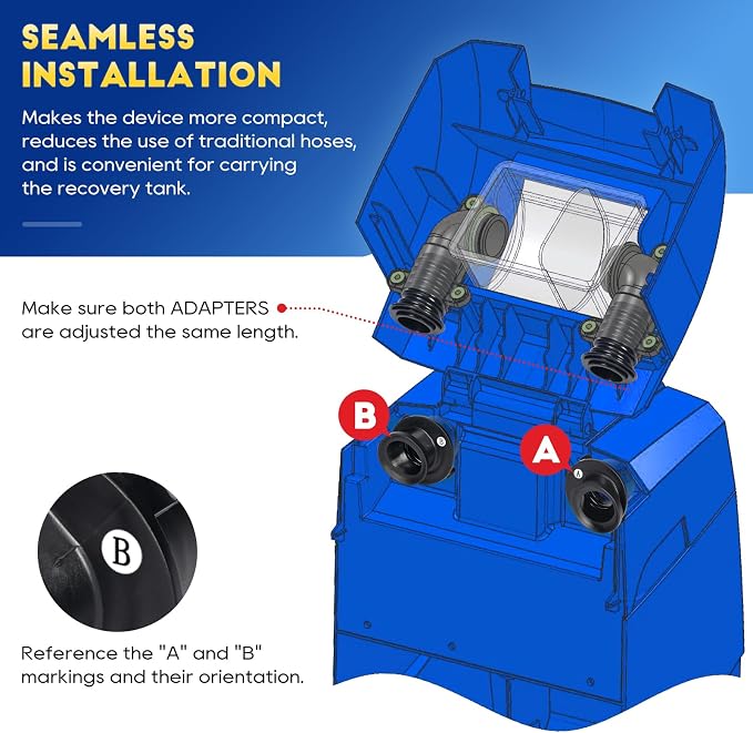 Hose Kit Converts to X3 Hoseless Hood Design Compatible with Rug Doctor Mighty Pro X3 93155, Commercial Carpet Cleaner Machine Hose Replacement Parts