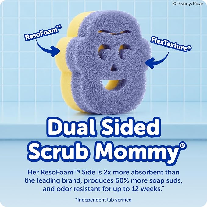 Scrub Daddy Scrub Mommy Toy Story Rocket Ship FlexTexture + ResoFoam Cleaning Sponges - Non-Scratch Sponges for Everyday Cleaning - Kitchen, Bathroom & Outdoor - Kitchen Sponges for Dishes (4 Count)