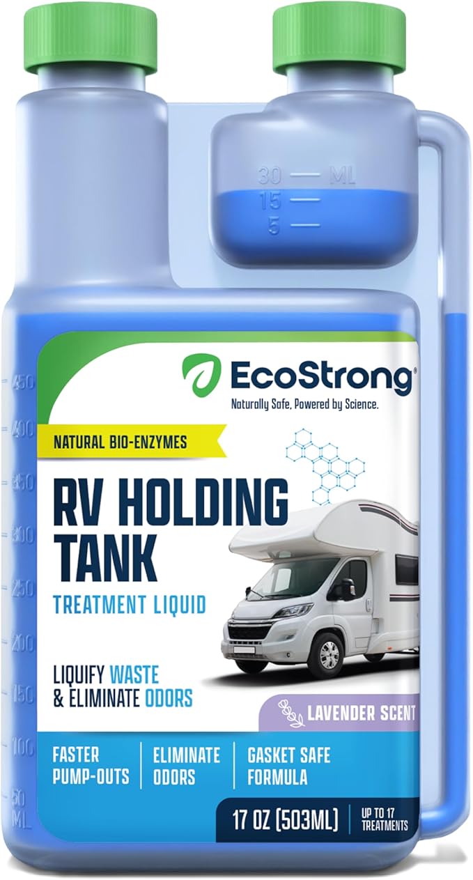 Eco Strong RV Toilet Treatment | RV Black Tank Treatment | RV Holding Tank Digestor, Odor Eliminator, and Cleaner | Perfect for Campers, RVs, Boats, 17 Treatments, Lavender