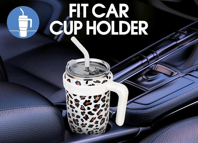 Zenbo 50 oz Mug Tumbler With Handle and Straw Lid | Stainless Steel Insulated Tumblers, Keeps Drinks Cold up to 34 Hours, Fit in Car Cup Holder, Dishwasher Safe,BPA Free
