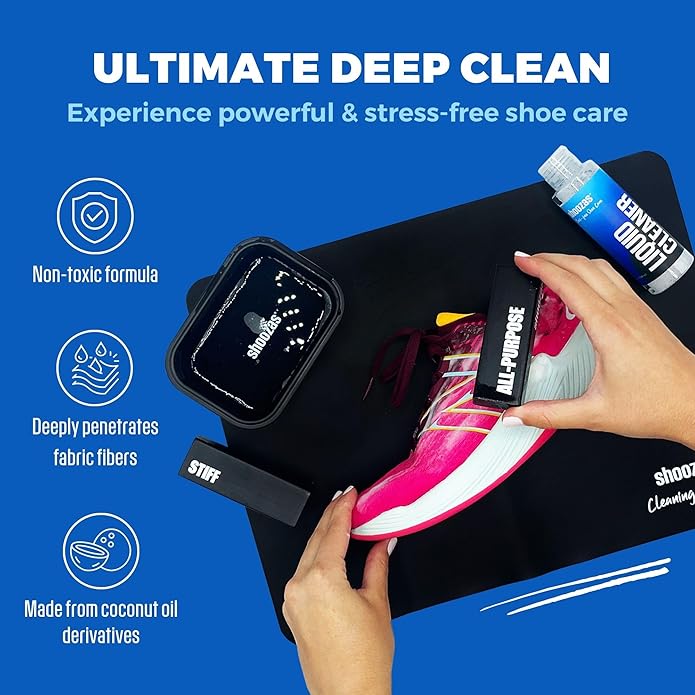 Shoozas Shoe Cleaner Kit – Mess-free, Powerful, and Delicate Shoe Cleaning Kits, Quick Dry, Non-Toxic, Safe on all Materials.