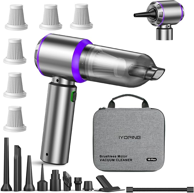 V8 Plus Car Vacuum Cleaner with 5 Replacement HEPA Filters