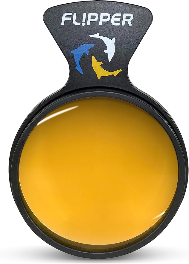 Flipper DeepSee Aquarium Magnifier Magnetic Viewer & Orange Filter Lens – Fish Tank Magnifying Glass – Magnetic Magnifying Glass Ideal for Photography - Flipper Fish Tank Accessories, 5"