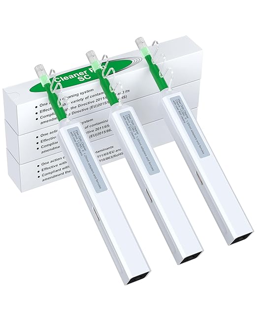 3PCS One Click Fiber Cleaner Pen, Fiber Optic Cleaning Pen, SC/FC/ST 2.5mm Ferrule Connectors Fiber Cleaner Over 800 Times with Added Protection Case