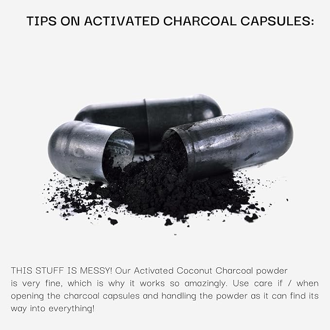 Schizandu Activated Coconut Charcoal Capsules- Supports Health - Vegan, Organic, Non-GMO, No Additives - X-Large Bottle 210 Count - Pack of 2