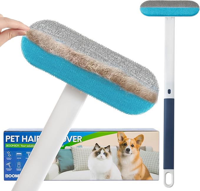 BOOMJOY Pet Hair Remover - Reusable Dog Cat Hair Remover Brush for Furniture, Couch, Carpet - Lint Remover for Pet