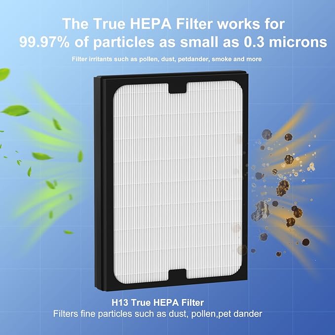 Classic 200/300 Series Particle HEPA Filter Replacement Compatible with Blueair Classic 200/300 Series Air Cleaner Purifier Models 201, 203, 205, 215B, 250E, 270E, 303, 2 Pack