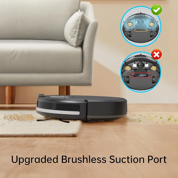Robot Vacuum Cleaner, 2900Pa Suction Tangle-Free Robotic Vacuums, 120Mins Max, Slim, Infrared Anti-Collision Auto Recharge Robotic Vac, Quiet Remote Control for Hardwood Tile, Ideal for Pet Hair Dust