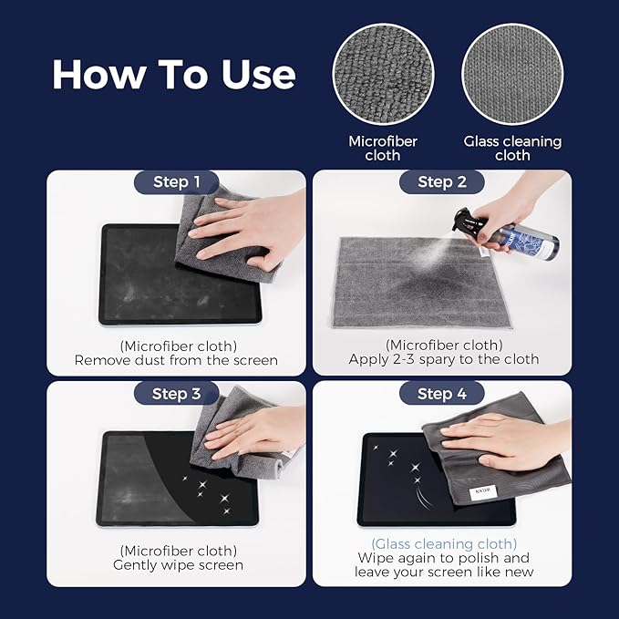 CLICK CLEAN Cleaning Kit, 1 x Cleaning Gel for Car Interior and Keyboard, 1 X Cleaning Mist, 1 X Cleaning Gel, 1 Microfiber Cloth and 1 Glass Wipe Included
