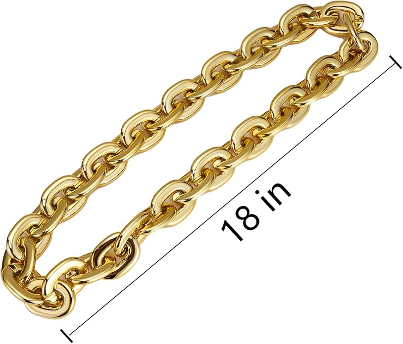 Passed colorfast test,Large Plastic Chain Necklace, 2 Pack / 4 Pack Optional,Hip-hop Rapper Big Chunky Fake Necklace , Super long Detachable, Non-fading Party Clothing Plastic Jewelry Necklace Decoration, Women and Men.