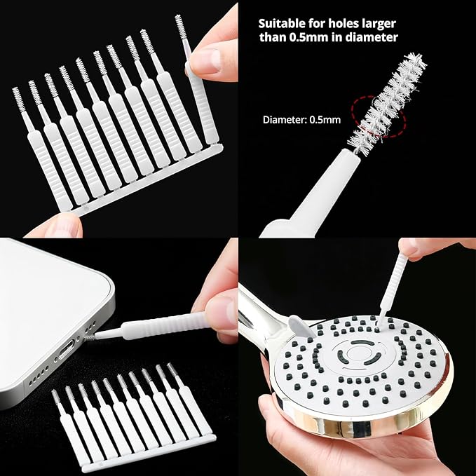 Cell Phone Cleaning Kit, iPhone Cleaning Kit for Charging Port Cleaner Keyboard Cleaning Kit for Airpods/Android/USB C/Earbuds/Laptop/iPad/Camera Lens with Stylus Pen (White, Brush Refill)