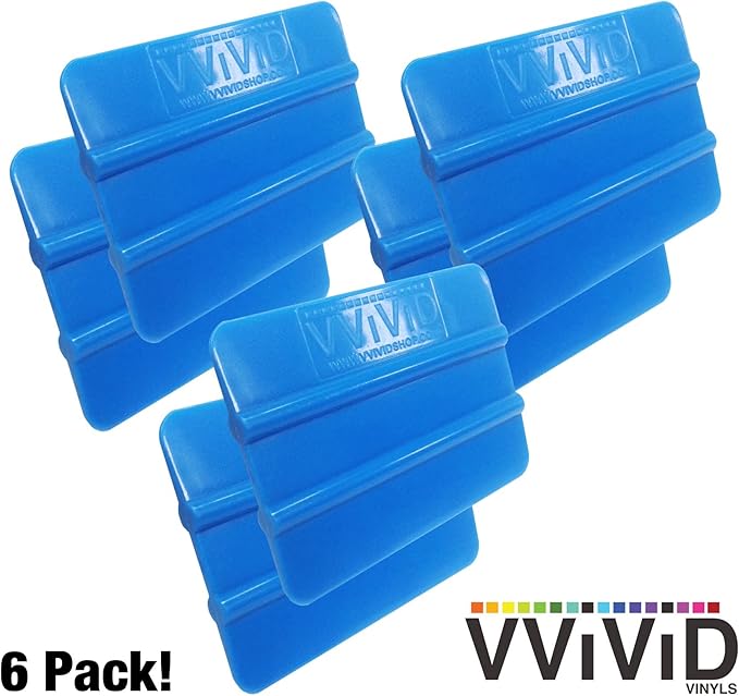 VViViD Blue Handheld Vinyl Wrap Applicator Squeegee (6 Pack)