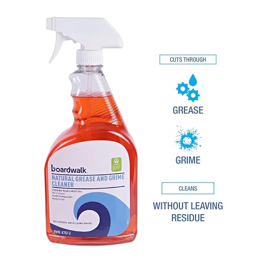 Boardwalk 37612 Boardwalk Green Grease and Grime Cleaner, 32 oz Spray Bottle (Case of 12)