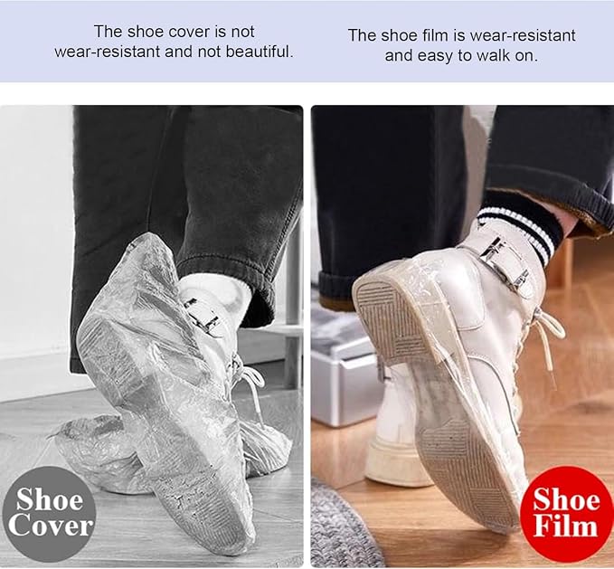 Automatic Shoe Cover Dispenser Shoe Film Refill Rolls for Automatic Dispenser, 2 Rolls High-Capacity Disposable Shoe Covers, 1200 Uses Total (Refill Pack - Machine Not Included) (2 Rolls Film Refill)