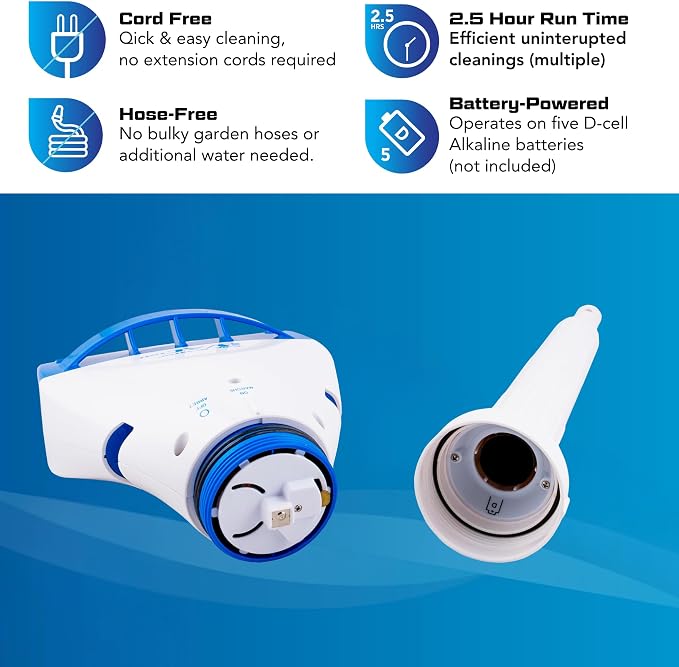 POOL BLASTER iVac 150 Cordless Hot Tub Vacuum for Spas, Small Pools, Kiddie Pools, 2.5 Hours Runtime, Battery-Powered Handheld Hoseless Cleaner, Inground & Above Ground Pool Steps, by Water Tech