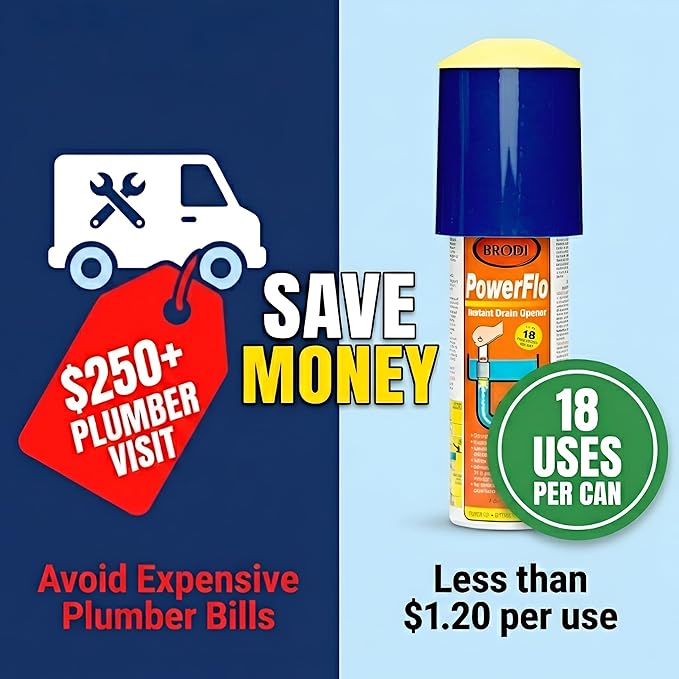 PowerFlo is a non-chemical, Safe Instant Drain Opener for all Diameter Drains. Does not use air pressure or chemicals. Powerful solution with 18 applications (Full Starter Kit)