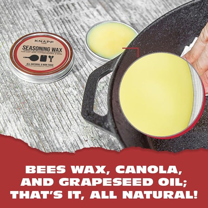 Cast Iron Care Kit: 9"x6" Scrubber, Wax, 6" Bonus Scrubber