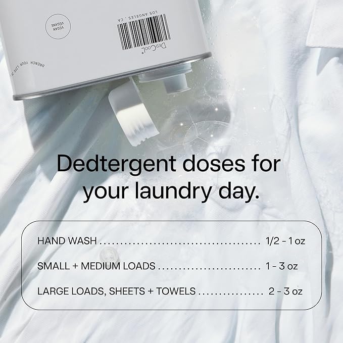 DedCool Liquid Laundry Detergent in 05 Spring | Luxurious Scent | Stain-Removing Formula | Infused with Natural Essential Oils | Non-Toxic | Up to 60 Washes | 32 fl oz