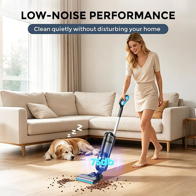 HAUSMEISTER Hydroflex Pro Max Cordless Floor Washer, 30KPA Wet Dry Vacuum Mop with Self-Cleaning Base, Vacuum and Mop Combo for Hard Floors & Pet Hair, 40Min Runtime