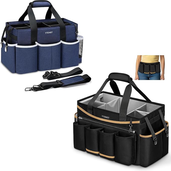Ytonet Wearable Cleaning Caddy & Extra Large Cleaning Bag with Detachable Apron