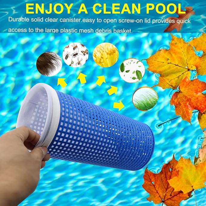 Large Leaf Canister for Pool Vacuum, Pool Leaf Catcher, in-line Filter Canister with Mesh Basket for Hayward Automatic & Manual Cleaners