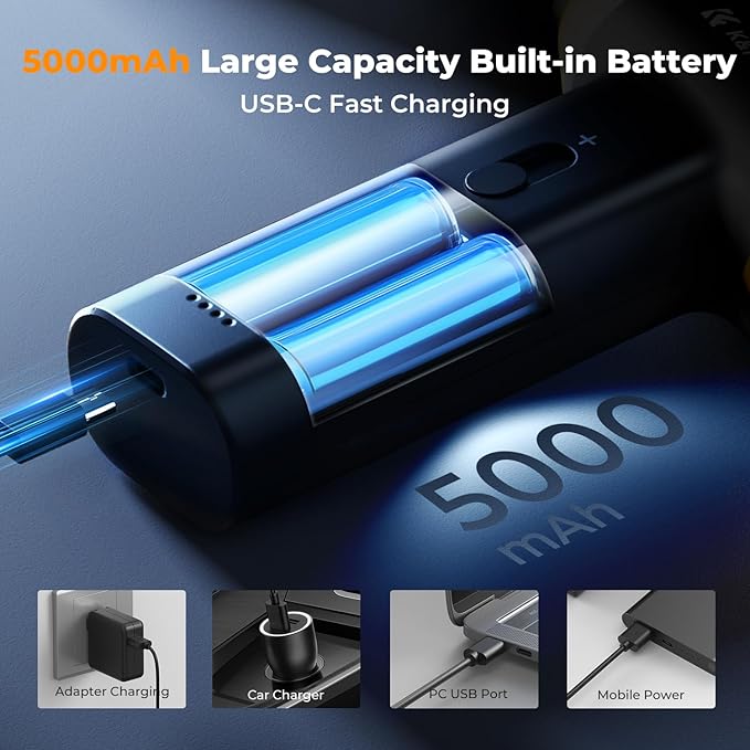 K&F Concept BS200 Blower & Suction 2 in 1 Compressed Air Duster, 150000RPM Super Power Electric Air Duster, Stepless Speed Regulation, Portable Dust Blower for Computer, Keyboard, House, Outdoor, Car