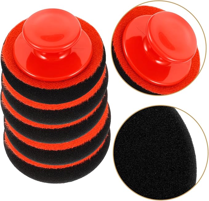 PartyKindom 4sets Car Wax Applicator Pads Sponge for Car Paint Buffing Puff Polishing Kit