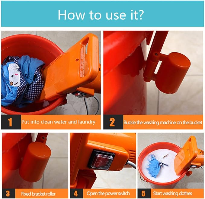 Portable Mini Washing Machine, Bucket Mounted Washing Machine, Compact Semi Automatic Washer Laundry with Digital Display and Leakage Protection Fit for Dorm Apartment Travel