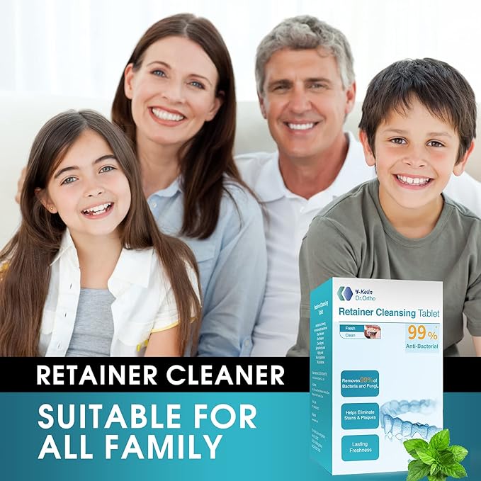 Y-Kelin Retainer Cleaner, Mouth Guard Cleaning Tablets - Remove & Clear Stains from Dental Appliances - in 3 Minutes (Mint,36 PCS)