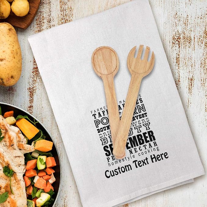 Style In Print Custom Decor Flour Kitchen Towels September Pear Nectar Fall Season Autumn Seasons Fall Cleaning Supplies Dish Towels Personalized Text Here