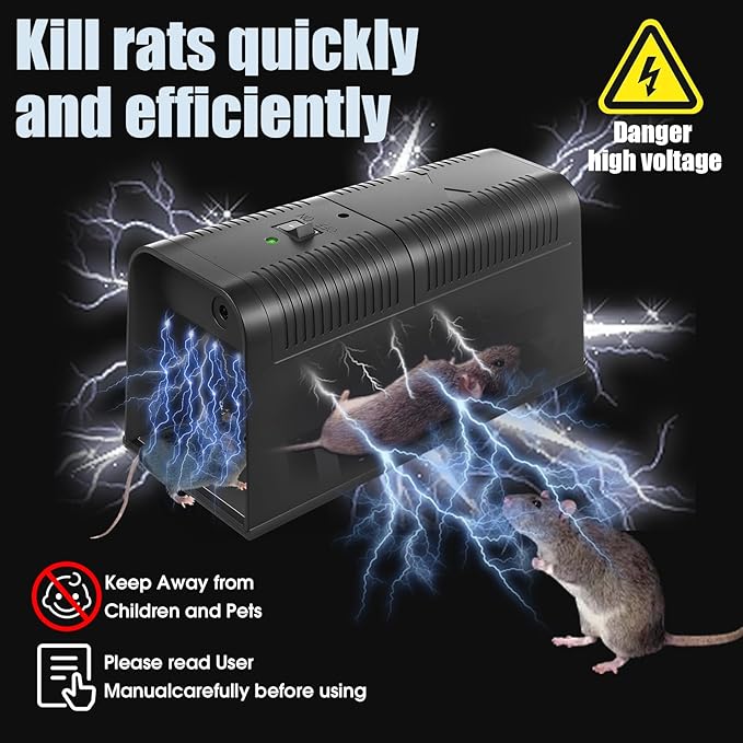 Electric Mouse Trap,Plug in Mouse Trap, Continuous Use of Electric Shock to Kill Mice. Indoor Mouse Traps for House Attic Garage to Deal with Rampant Mice (1)