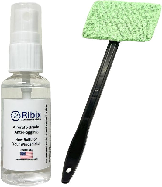 Vision Anti-Fogging Interior Glass Cleaner Spray Kit, 1oz Car Windshield Defogger with Window Cleaning Wand & Microfiber Cloth