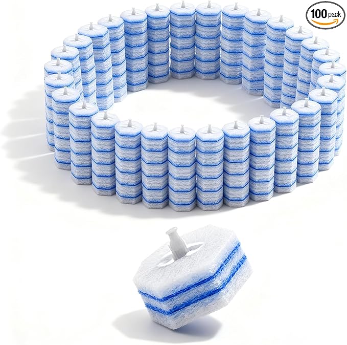 100pcs Toilet Wand Refills Compatible with Clorox | Disposable Replacement Brush Heads for Effortless Cleaning (No Handle Included)