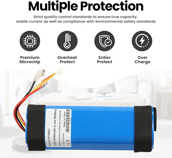 iFloor 3 Vacuum Cleaner Battery Compatible with Tineco iFloor 3, Floor ONE S3, Floor one S3 Breeze Cordless Wet Dry Vacuum Cleaner 21.6V 4000mAh