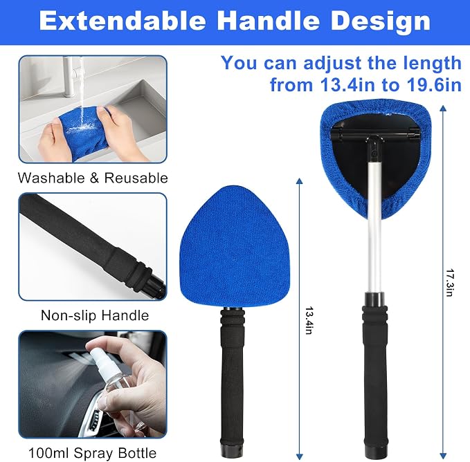 35Pcs Car Cleaning Kit with High Power Handheld Vacuum, Car Wash Mop with Long Handle, Bucket, Detailing Brush Set, Windshield Cleaner, Complete Interior Exterior Washing Supply for Men Women