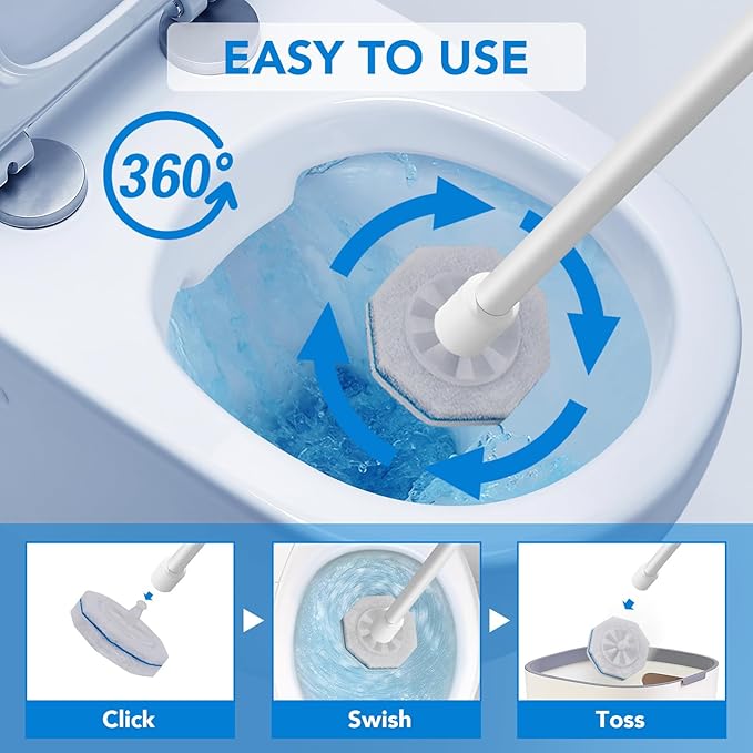 50 Count Toilet Bowl Wand Refills for Clorox, Upgrade Replacement Heads, Compatible with Clorox Toilet Wand Refills for Efficient Cleaning