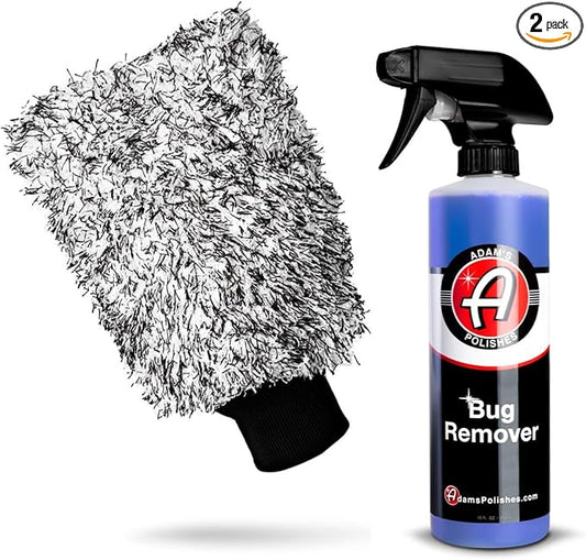 Adam's Polishes Car Bug Remover Combo - Powerful Bug Remover For Car Detailing | All Purpose Spray Removes Bug & Tar From Plastic, Rubber, Metal, Chrome, Glass, RV, Boat, Motorcycle