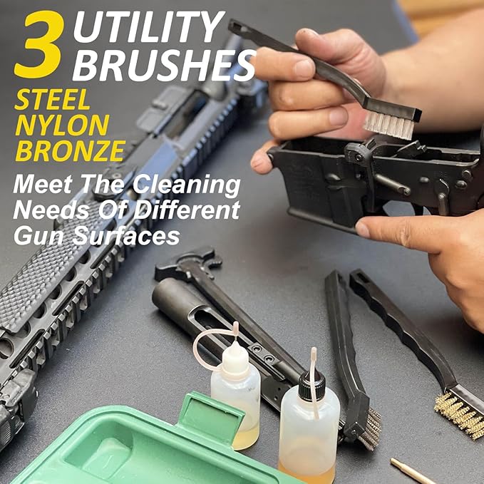 iunio Gun Cleaning Kit, Universal Gun Cleaning Kit for All Caliber Shotgun Pistol Rifle Cleaning Kit with Mat Portable Case