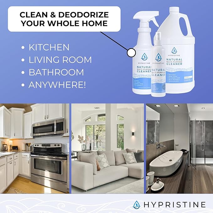 HYPRISTINE Natural Multipurpose Surface Cleaner, 128 fluid Ounce Bottle, 4 Pack