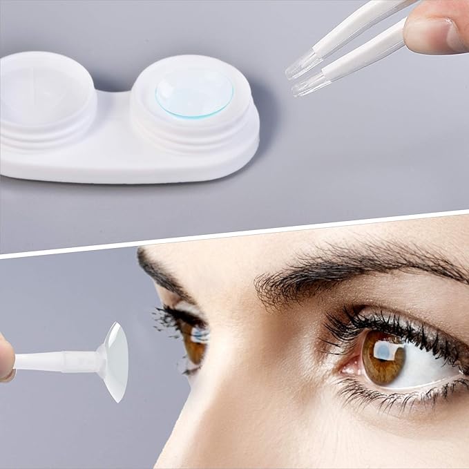 Lasiyanor Contact Lens Travel Kit with Cleaner Washer, Portable Contact Box with Mirror Tweezers Remover Tool Solution Bottle for Daily Outdoor