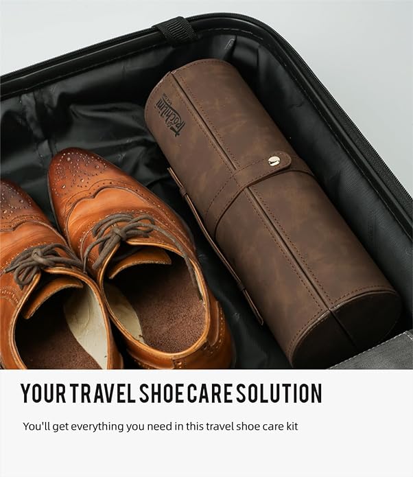 Shoe Polish Kit 13PC Shoe Shine Leather Boot Shoe Care Set Mink Oil Brushes and More for Gentle Care Cleaning
