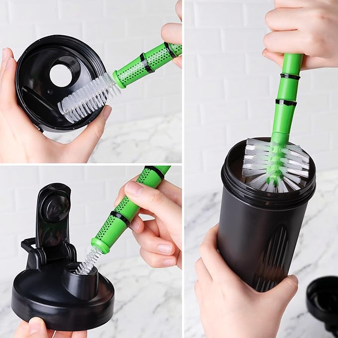 Every Day Objects Bambooya! – Bottle Brush Cleaning Set (3-Pack) | Bamboo-Handled Brushes for Bottles, Mugs & Glassware