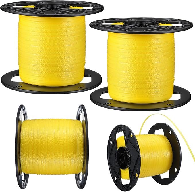 Qualirey 2 Pcs Sticky Fly Tape Roll 1000 ft Fly Ribbon Line Kit Housefly Reel Hanging Sticky Tape Trap Disposable Bug Strip for Barns Home Indoor Outdoor, Non-Toxic (Yellow)