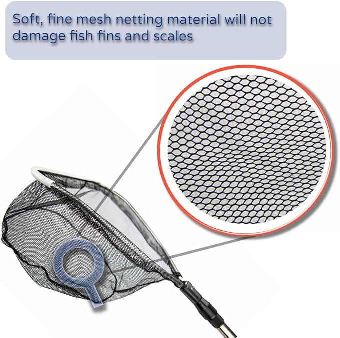 Aquascape Heavy-Duty Pond Net with Extendable Handle, Ideal for Safe Koi and Fish Handling, Durable Fish-Safe Mesh, 36 to 69-Inch Adjustable Length, 98560