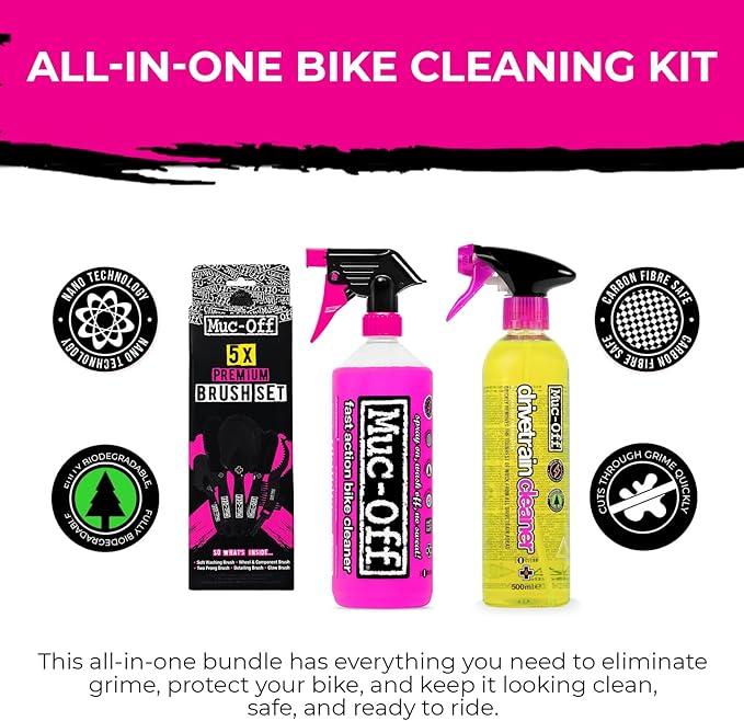 Muc-Off Nano Tech Bike Cleaner 1L | Biodegradable Formula, Safe on Carbon Fibre and All Surfaces | Breaks Down Dirt on a Molecular Level