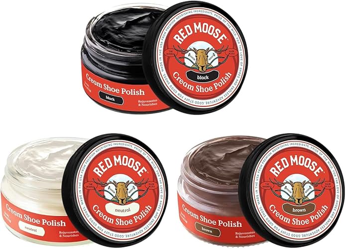 RED MOOSE Boots and Shoe Cream - Shoe Polish Kit for Leather - Shoes Shine - Made in the USA