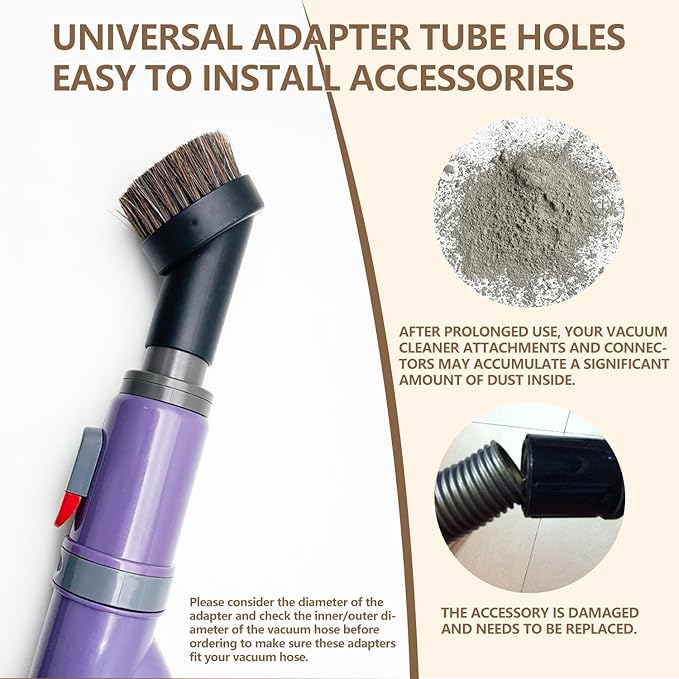 Shark Vacuum Cleaner Attachments 12PCS for Navigator NV350 NV351 NV352 NV356E Rotator NV500 NV501 NV370 UV440 1-1/4" 1-3/8" 1-7/8" Dryer Vent Cleaning Kit Universal Accessories
