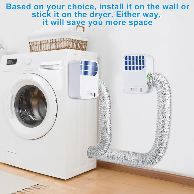 3-in-1 Indoor Dryer Vent Kit,Upgrade Energy Efficient Dryer Lint Trap,6 Polyester Filter&10ft Dryer Vent Hose & Water Drawer System for Electric Clothes Dryers，Enhanced Air Quality