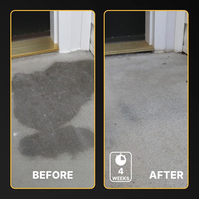 CAF Outdoor Cleaning EXIMO Waterless Concrete Cleaner, Oil Stain Remover for Asphalt, Driveway, Garage Floor, Basement and Walkway Surfaces, Natural Concrete Cleaner Powder Treatment, 3 lb Container